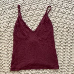 brandy melville maroon v neck tank